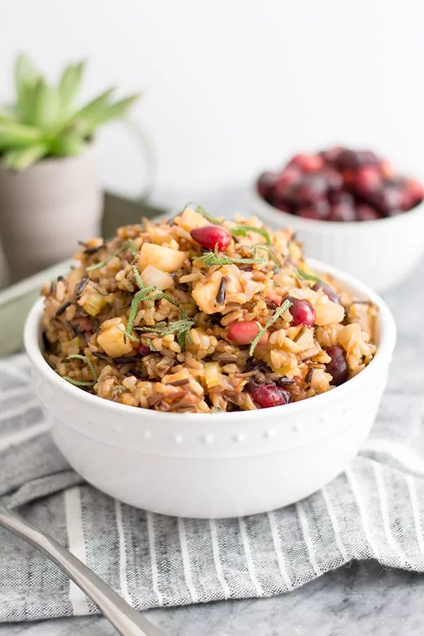 Wild Rice Stuffing with cranberries