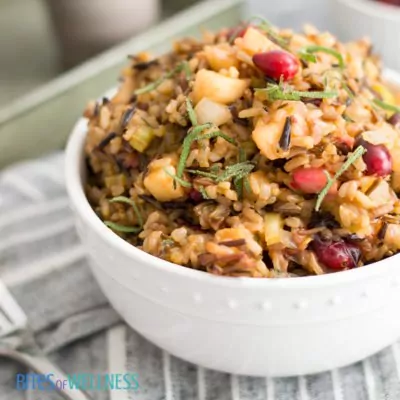 Wild Rice Stuffing with Cranberries, Apples and Pecans