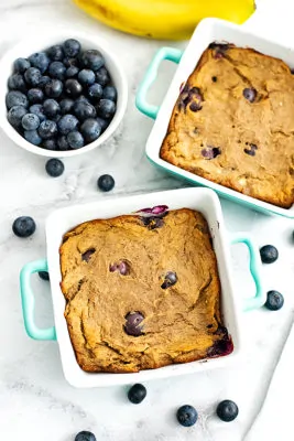blueberry banana bread in single serve ramekins
