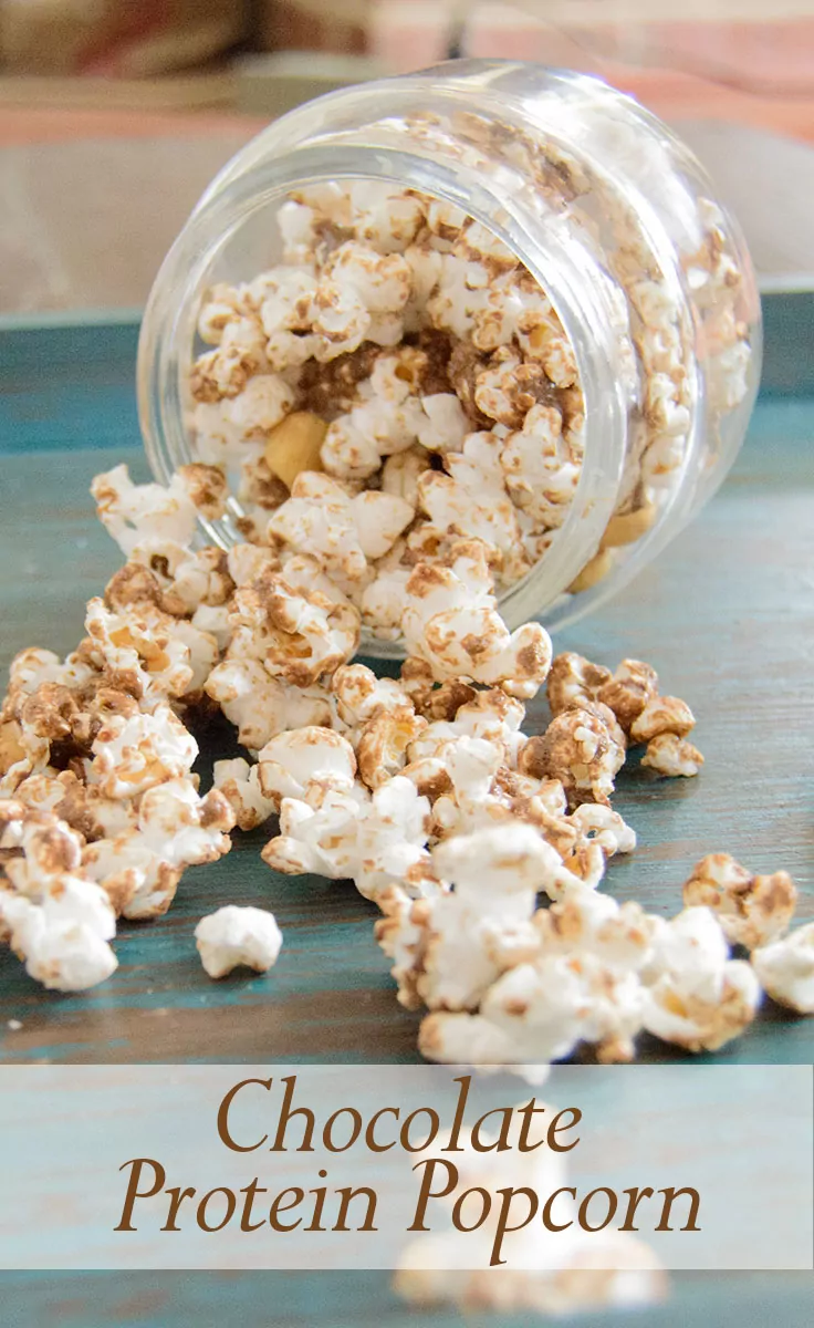 Chocolate Popcorn spilling out onto a plate