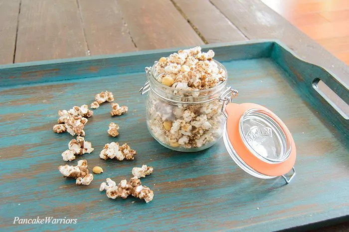 Chocolate Popcorn in a mason jar