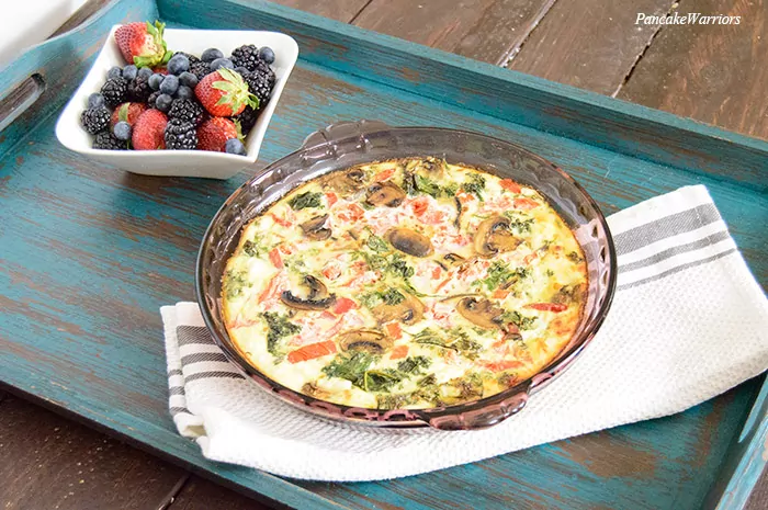 Crustless Quiche in a casserole dish