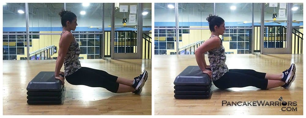This step up hiit workout - tricep dips