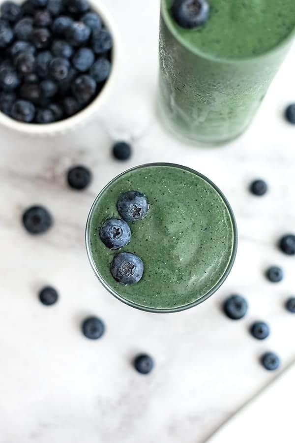 Blueberry Spinach Smoothie (No Banana) | Bites of Wellness