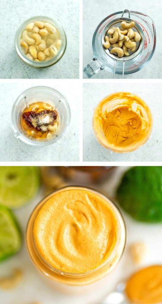 Steps to make chipotle mayo with cashews.