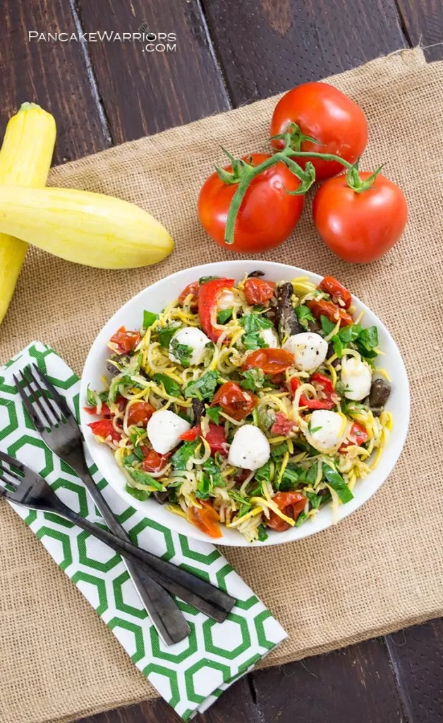 Margherita Pasta Salad in a big bowl