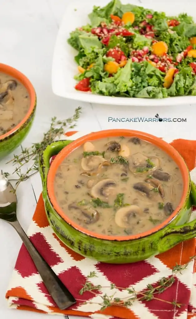 Creamy, rich and extremely flavorful, white bean mushroom soup
