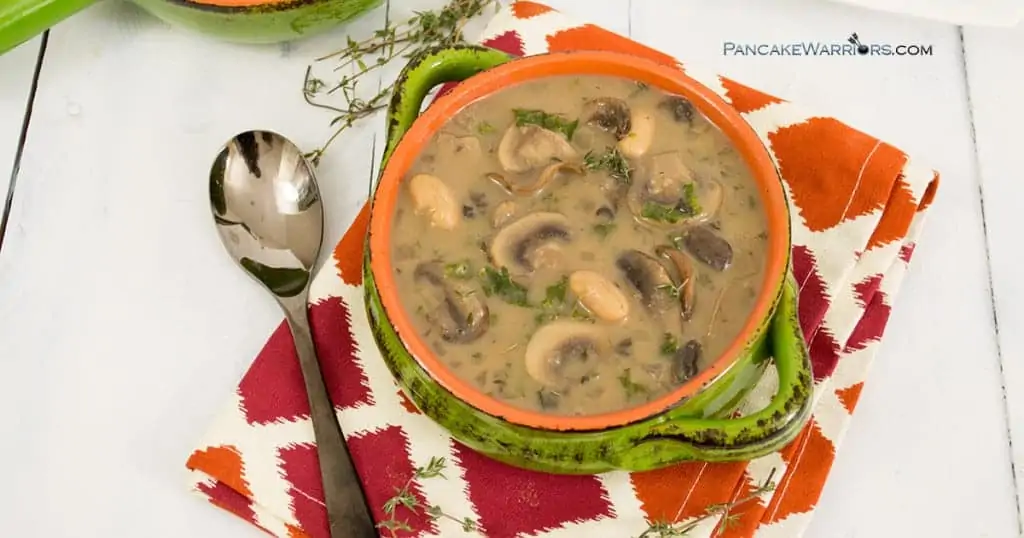 Creamy, rich and extremely flavorful, white bean mushroom soup