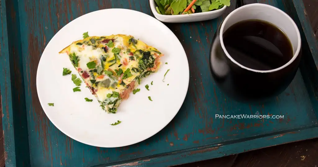 smoked salmon frittata with coffee