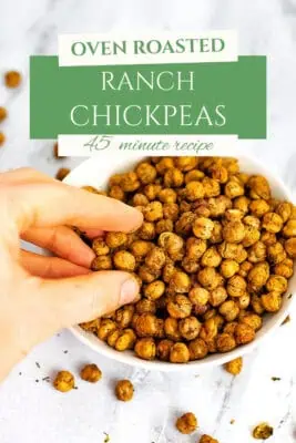 Bowl filled with ranch flavored oven roasted chickpeas
