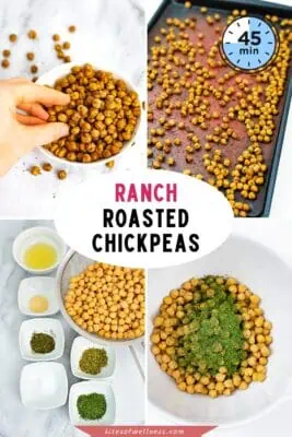 Bowl filled with ranch flavored oven roasted chickpeas