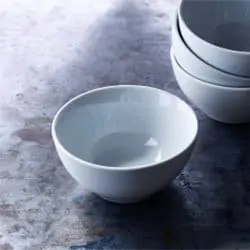 small white snack bowls