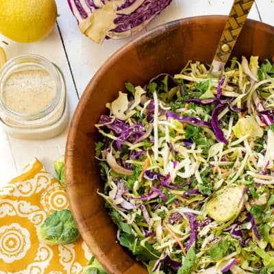 Cruciferous Crunch Salad with Lemon Tahini Dressing