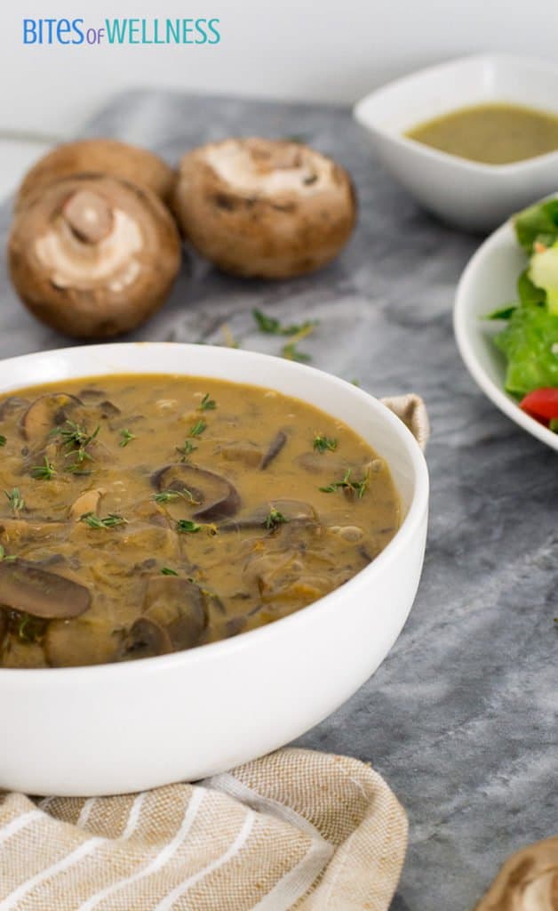 Best Ever Mushroom Soup Bites Of Wellness   Best Ever Mushroom Soup Pin4 628x1024 