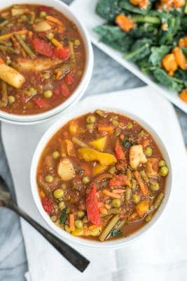 Simple Frozen Vegetable Soup (Vegan, Whole30)