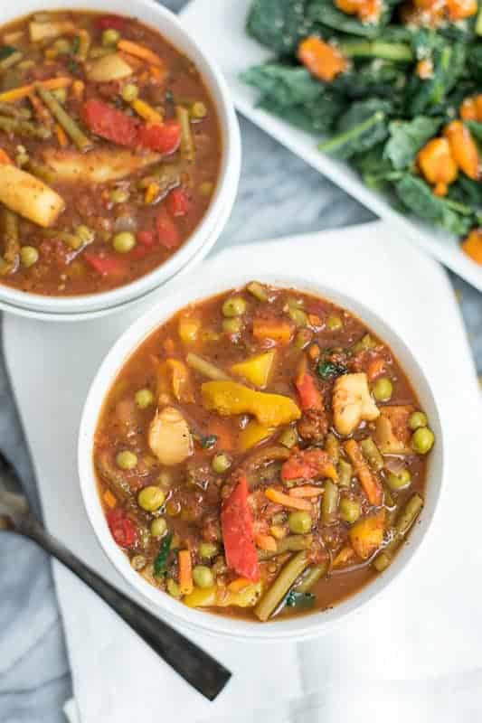 Simple Frozen Vegetable Soup (Vegan, Whole30) - Bites of Wellness
