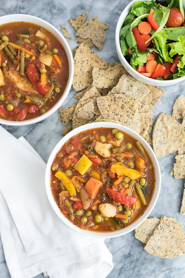 Simple Frozen Vegetable Soup (Vegan, Whole30) - Bites of Wellness