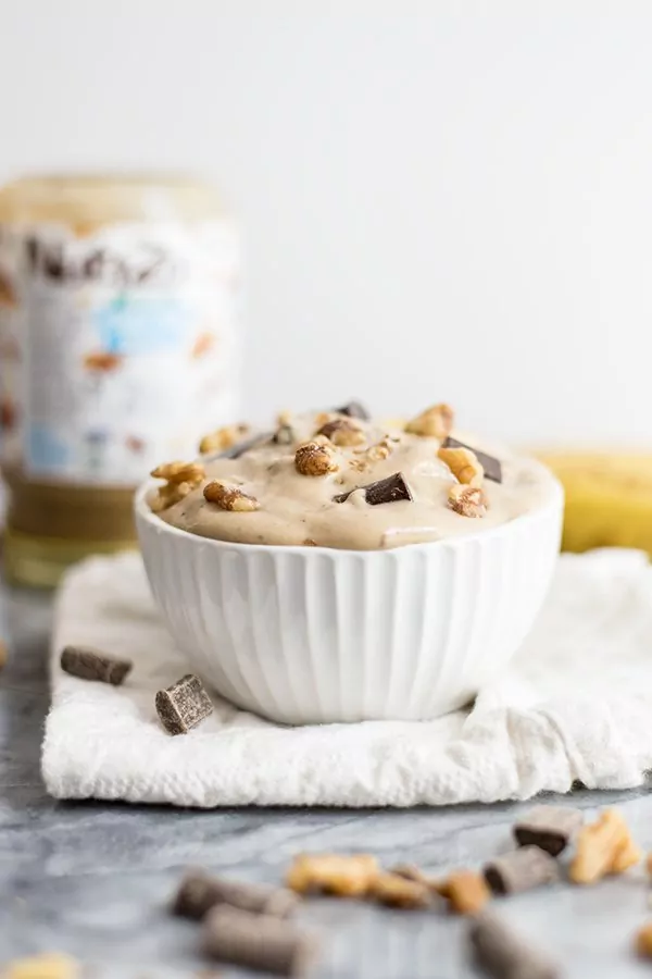 Homemade chunky monkey ice cream