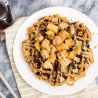 These paleo sweet potato waffles are the perfect sweet or savory breakfast idea! Vegetarian, grain free, gluten free, paleo and dairy free! Ready in minutes! #paleo #waffles #whole30 #grainfree