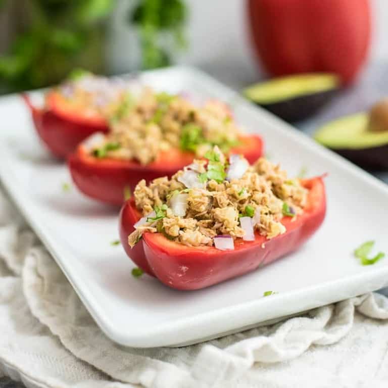Whole30 Mexican Tuna Stuffed Peppers