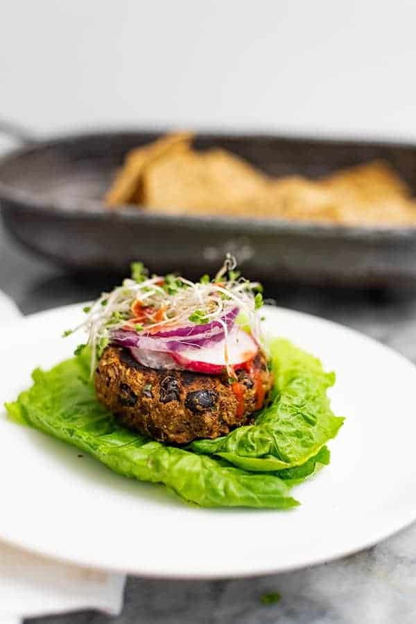 5 Ingredient Vegan Black Bean Burger Recipe - Bites of Wellness