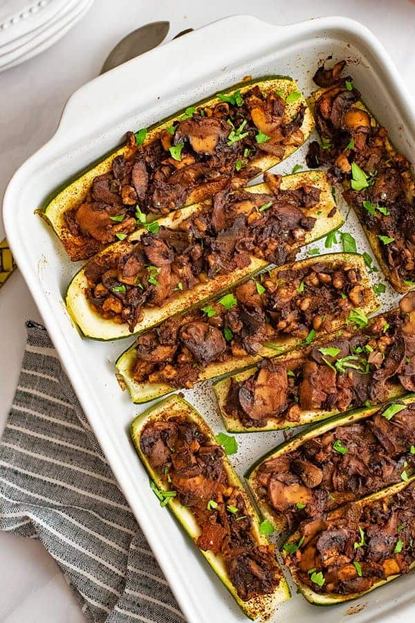 Mexican Vegetarian Stuffed Zucchini Boat Recipe | Bites of ...