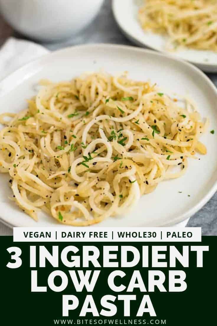 Low Carb Pasta (3 Ingredients - Ready in 10 Minutes) | Bites of Wellness