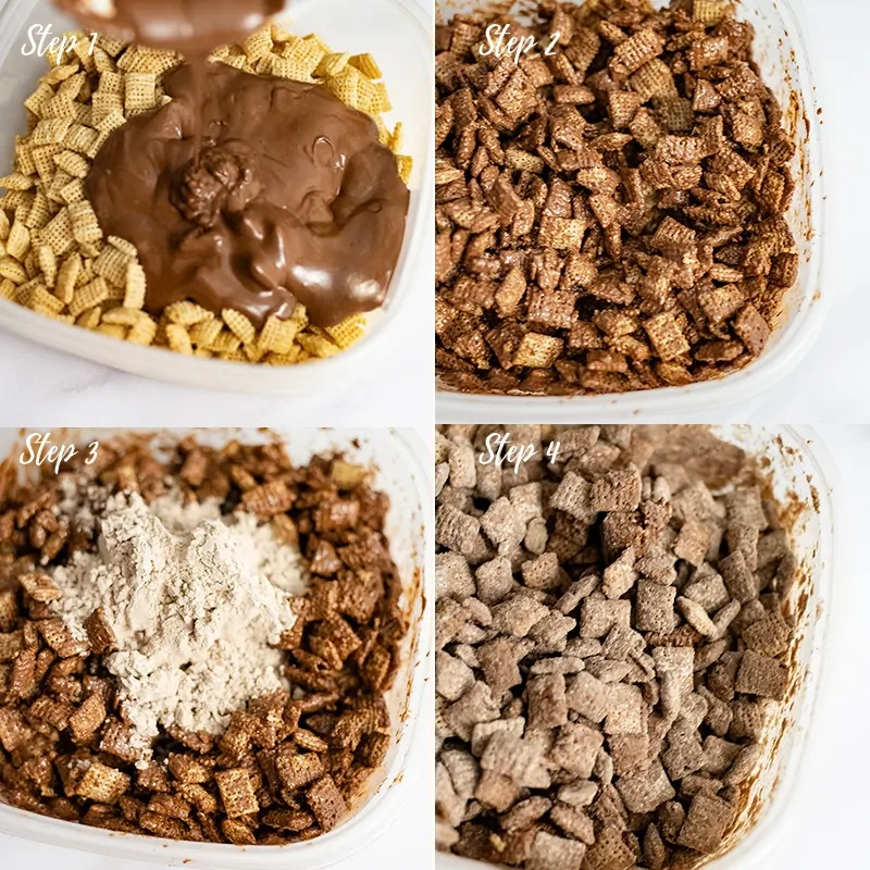 Four steps in making protein puppy chow