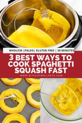 Pinterest pin for 3 best ways to cook spaghetti squash fast