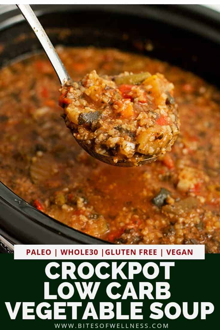 Crockpot Low Carb Vegetable Soup - Bites of Wellness