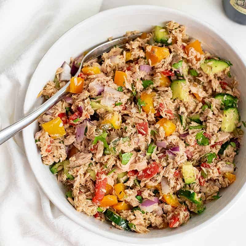 Healthy Mediterranean Tuna Salad (No Mayo) - Bites of Wellness
