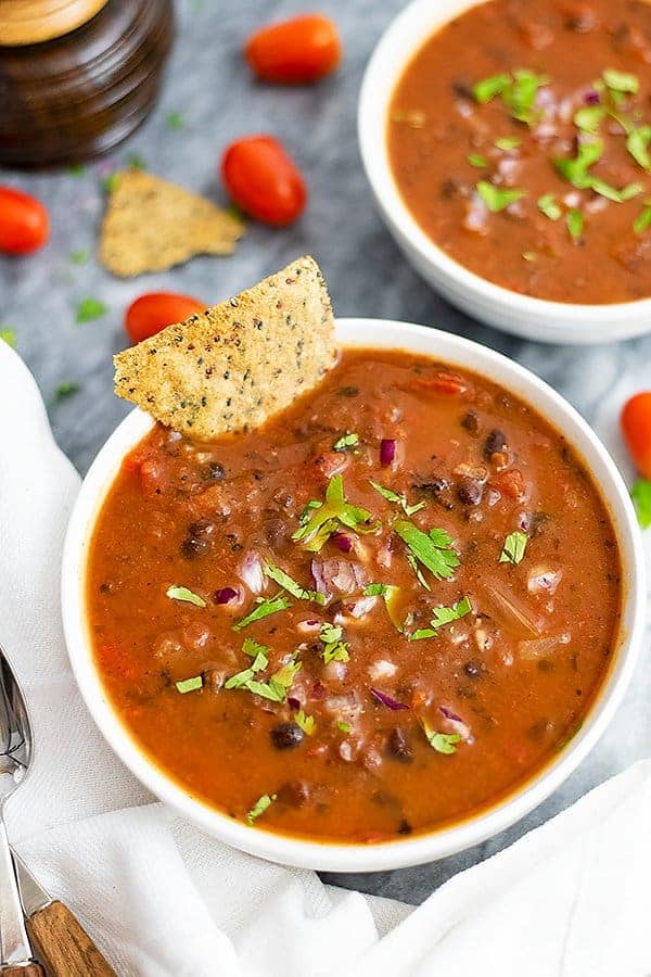 Southwest Black Bean Tomato Soup