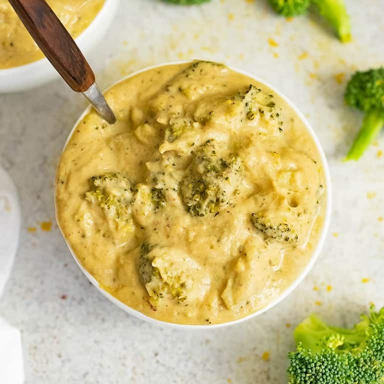 Low Carb Cheesy Broccoli Cauliflower Soup