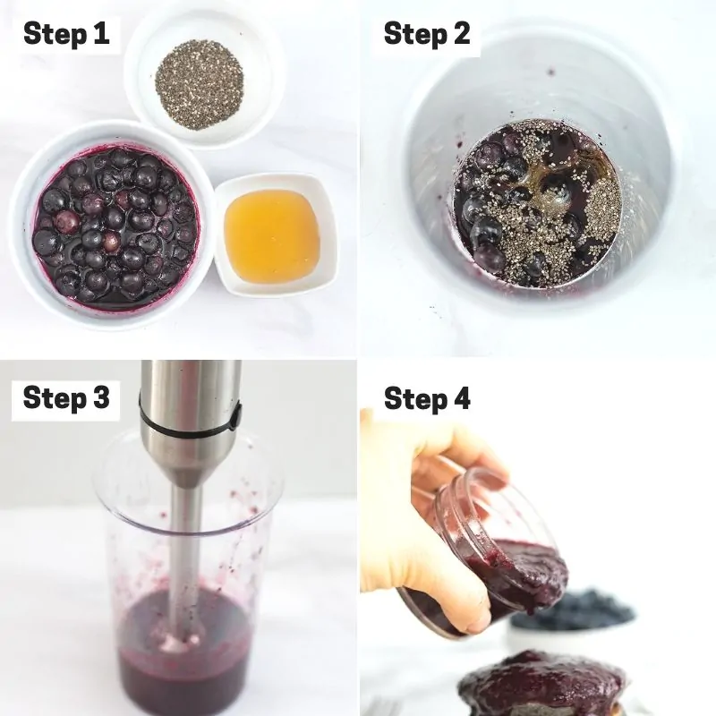 Steps on how to make blueberry syrup