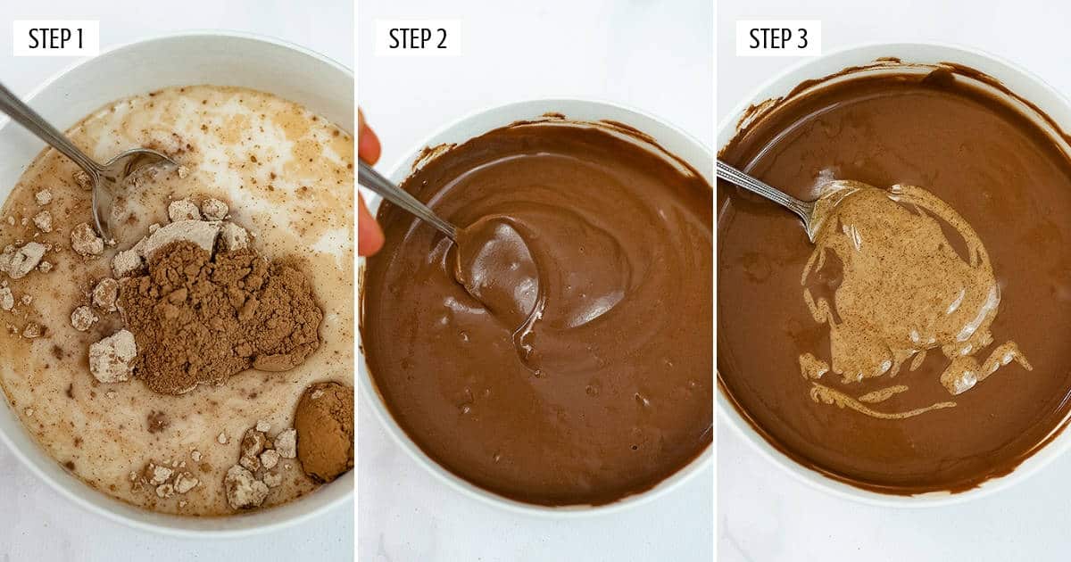 Steps to making chocolate protein pudding
