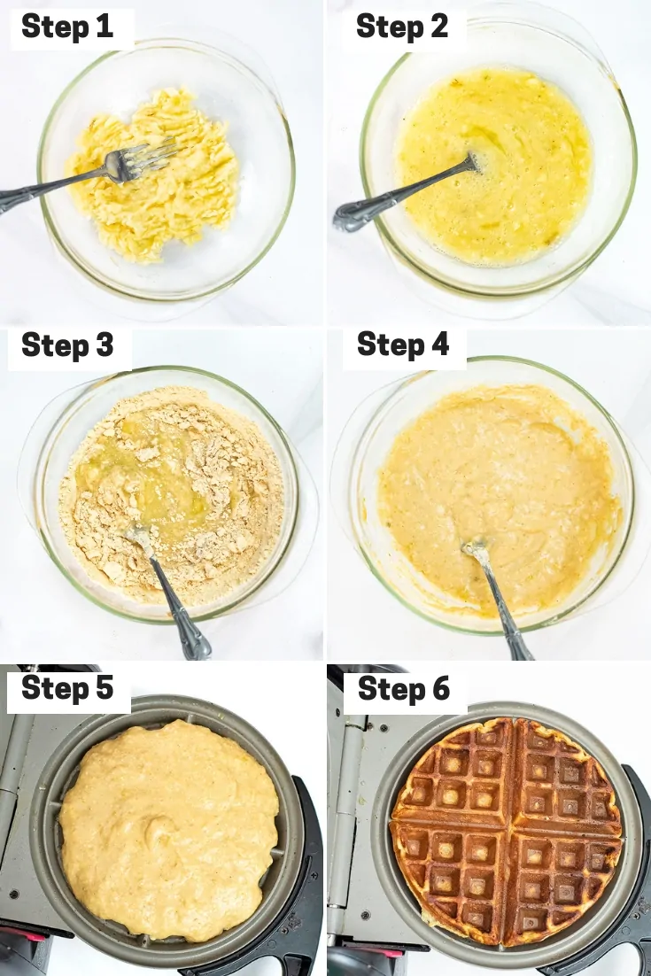 Steps to make protein waffles