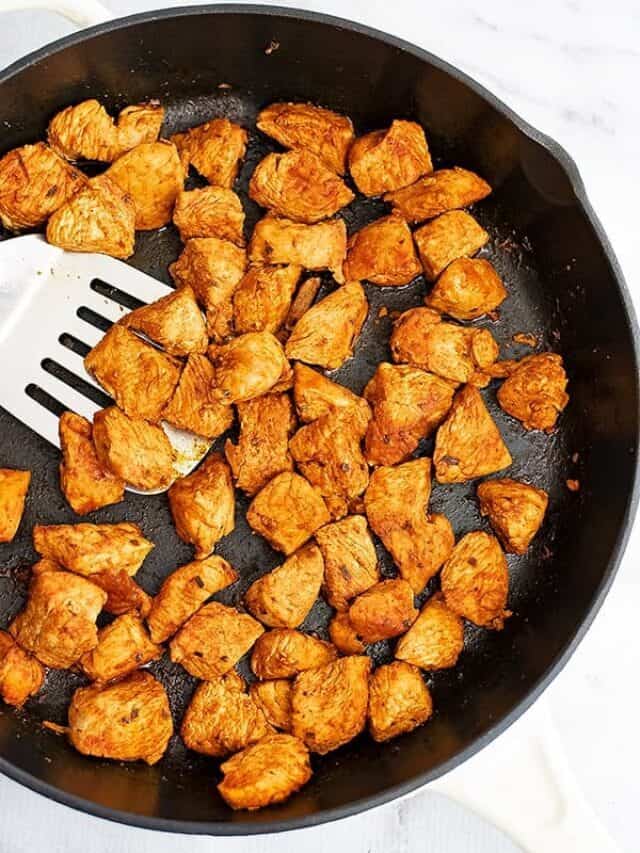 How to Make Skillet Taco Chicken Cubes