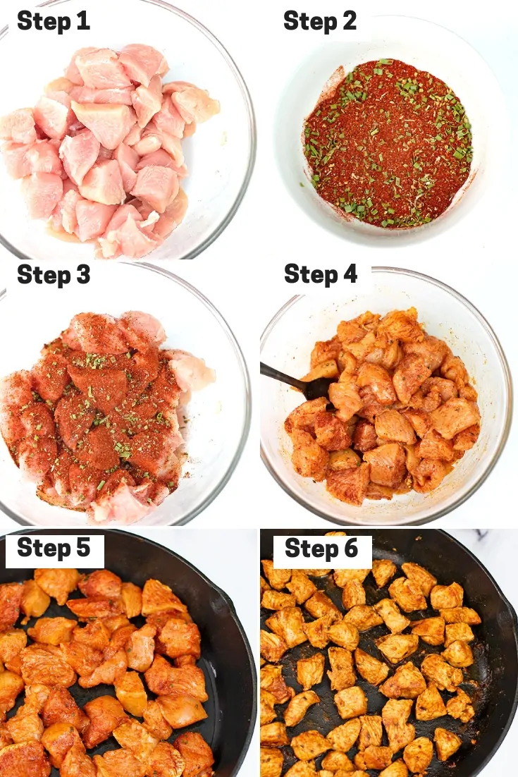 Steps on how to make skillet chicken taco meat