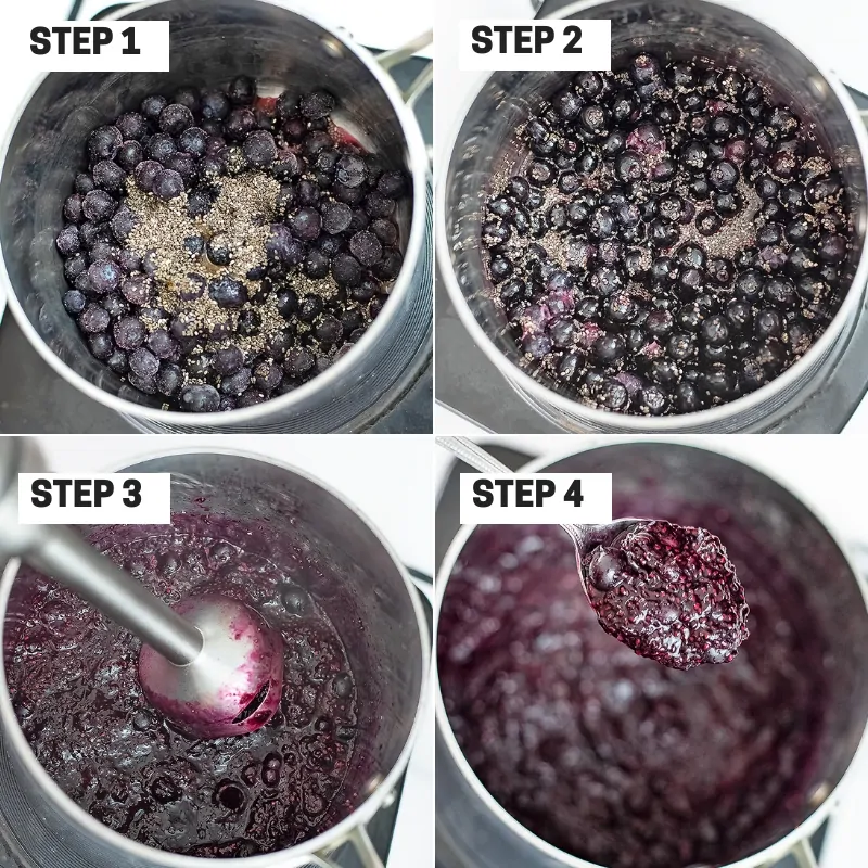 Steps on how to make homemade chia jam