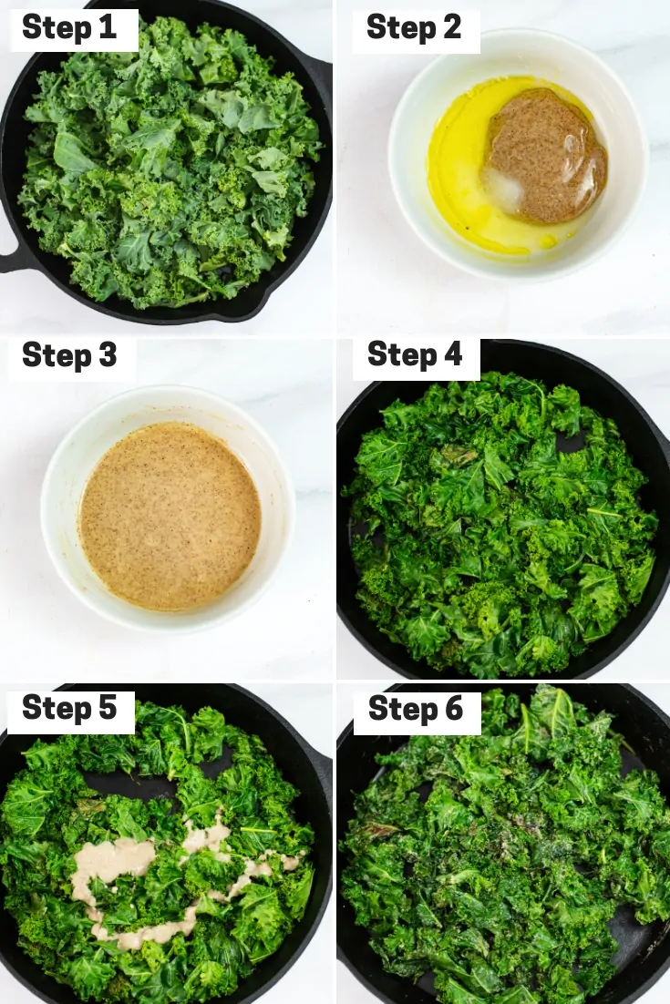 Steps on how to make creamy kale