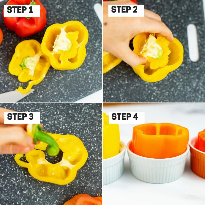 Steps to prepare a pepper for stuffing