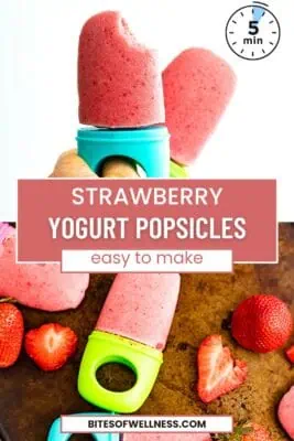 Strawberry yogurt popsicles on a sheet pan.