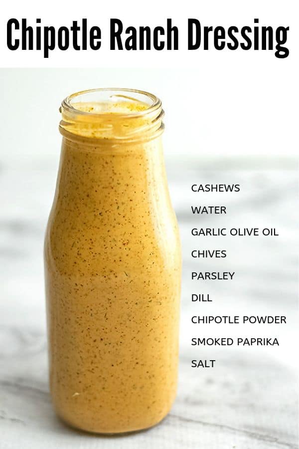 Chipotle Ranch Dressing in a glass bottle