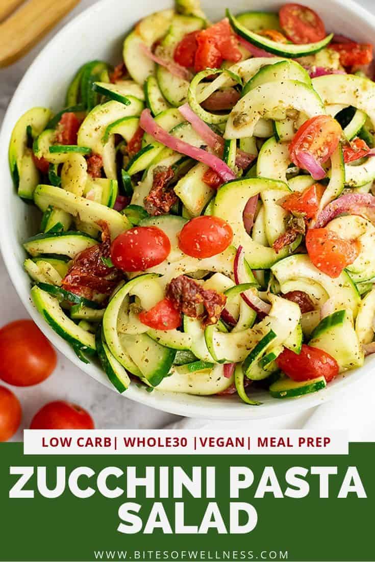 Cold Zucchini Pasta Salad with Italian Dressing - Bites of Wellness