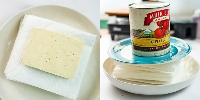 How to press tofu before marinating it. 