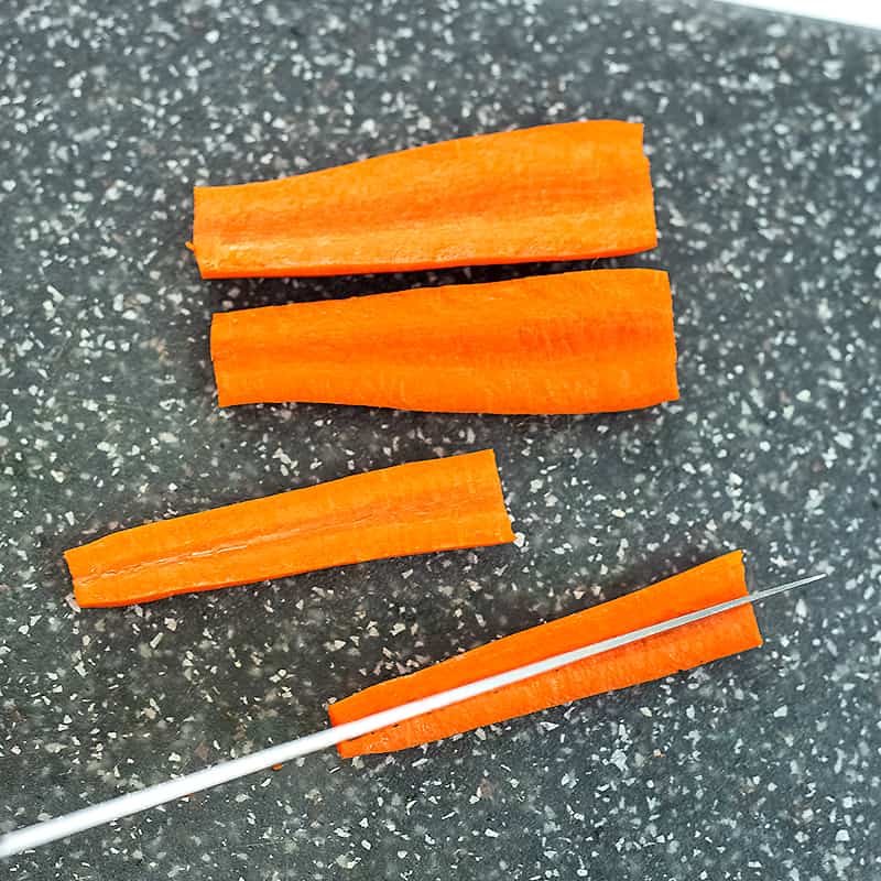 How to cut carrots into fries step 3.