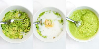 Steps how to make avocado crema.