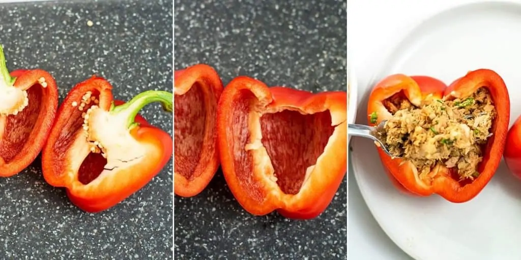 Steps on how to cut a bell pepper for stuffing