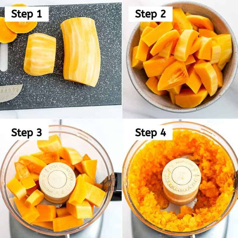 Steps on how to make butternut squash rice.