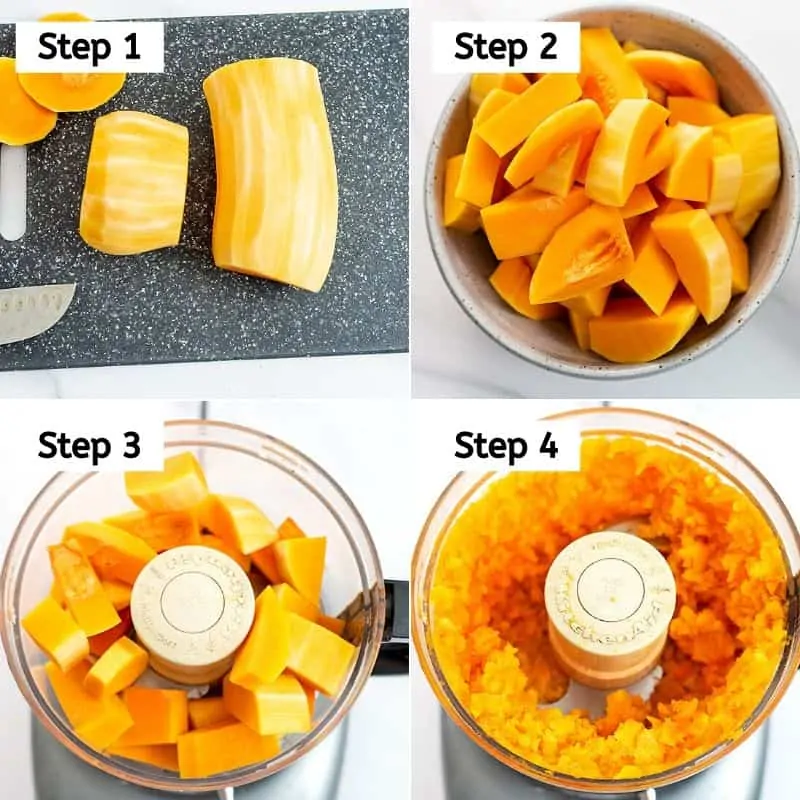 Steps on how to make butternut squash rice.